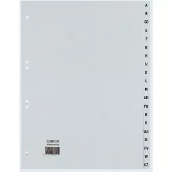 Rexel PP Dividers, grey, alphabetica, Alphabetic tab index, Polypropylene (PP), Grey, A4+, 246 mm, 297 mm