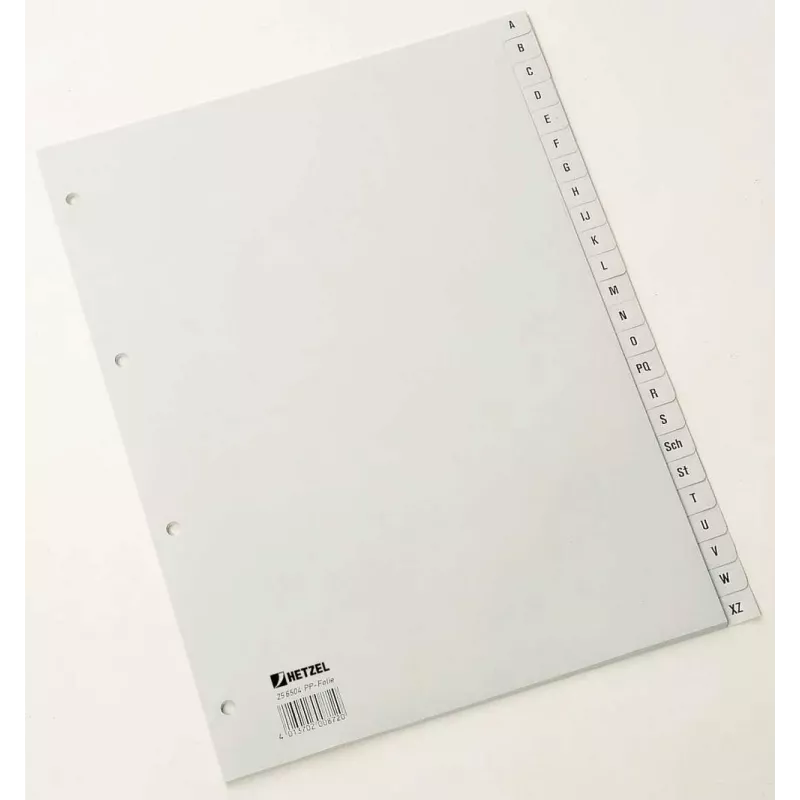 Rexel PP Dividers, grey, alphabetica, Alphabetic tab index, Polypropylene (PP), Grey, A4, 226 mm, 297 mm