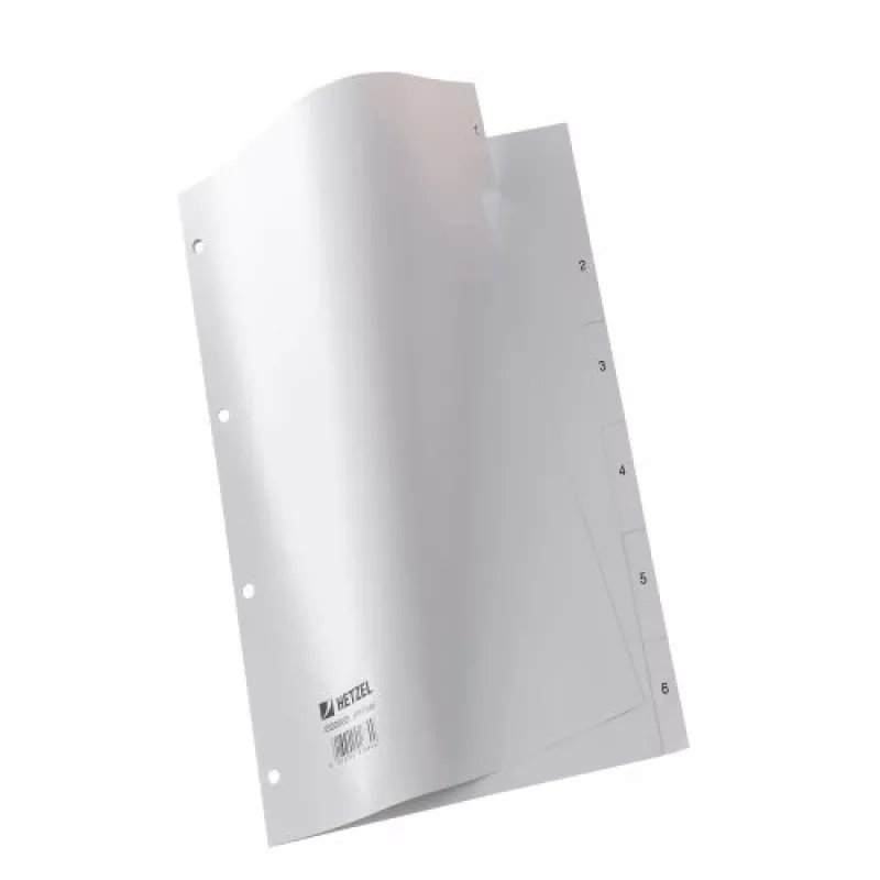 Rexel PP Dividers, grey, numerical, Grey, A4, 227 mm, 300 mm, 2 mm, 1 pc(s)