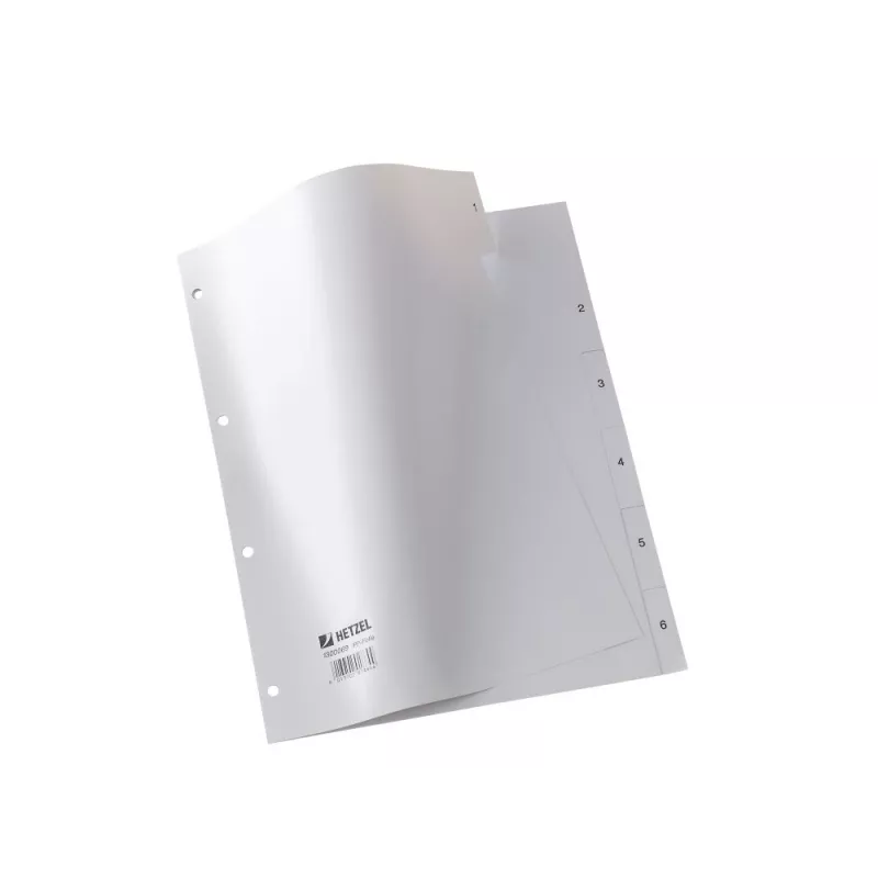 Rexel PP Dividers, grey, numerical, Grey, A4, 227 mm, 300 mm, 2 mm, 1 pc(s)