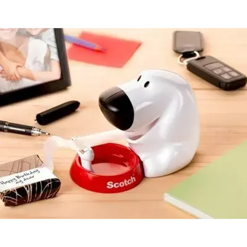 Tape Dispenser 3M Scotch C31 Black Red White Dog-810