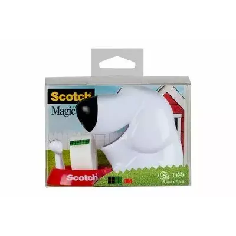 Tape Dispenser 3M Scotch C31 Black Red White Dog-810