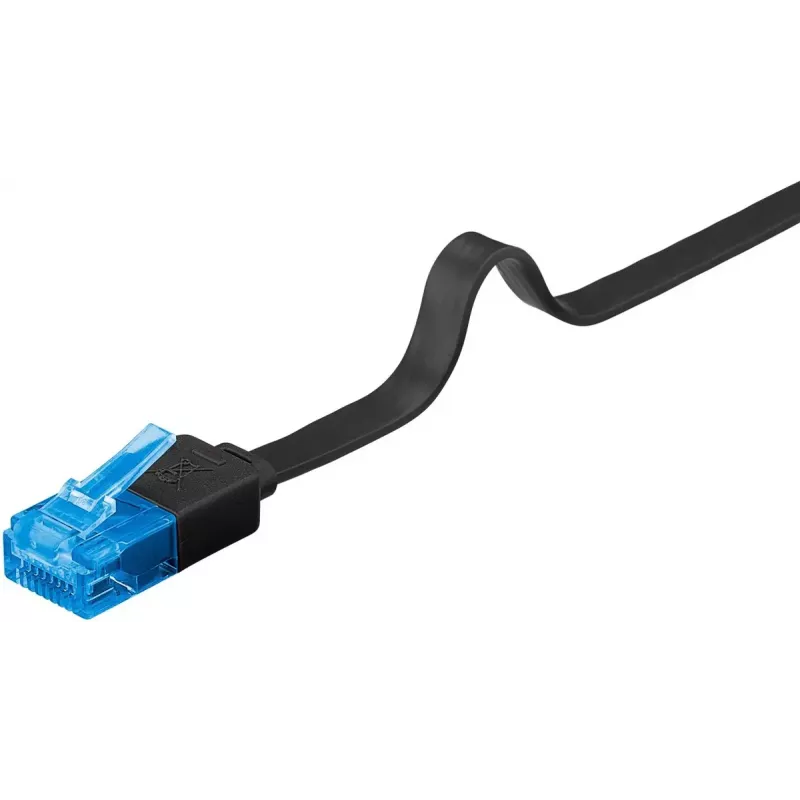 Flat Patch Cable Goobay CAT 6A U/UTP Black 7m