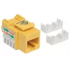 Intellinet Keystone Jack, Cat6, UTP, Punch-down, Yellow, Flat, Yellow, RJ-45, Female, 22/26, Cat6
