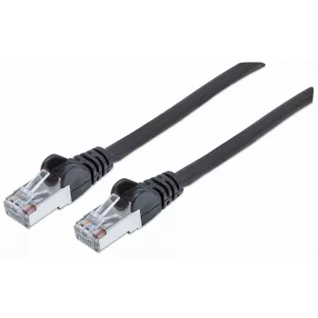 Intellinet Network Patch Cable, Cat7 Cable/Cat6A Plugs, 0.5m, Black, Copper, S/FTP, LSOH / LSZH, PVC, RJ45, Gold Plated Contacts, Snagless, Booted, Lifetime Warranty