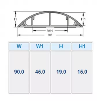ACT Wiring duct round type PVC 90 mm, Grey, PVC, V-0, 90 mm