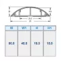 ACT Wiring duct round type PVC 90 mm, Grey, PVC, V-0, 90 mm