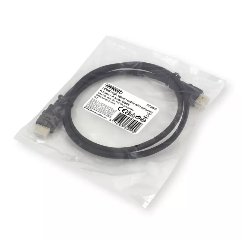 Ewent EC3902 HDMI cable 2 m HDMI Type A (Standard) Black