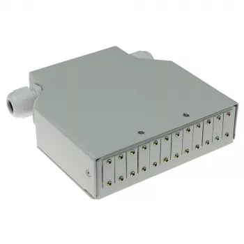 ACT DIN rail fiber optic terminal box unloaded, 12 ports, Fiber, Ivory, 130 mm, 130 mm, 45.3 mm, Box