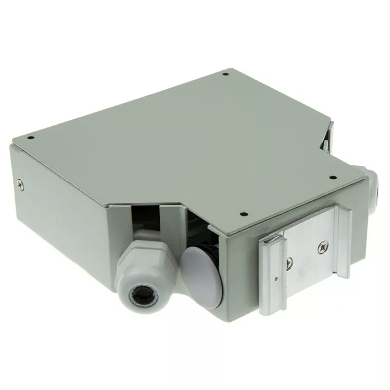ACT DIN rail fiber optic terminal box unloaded, 12 ports, Fiber, Ivory, 130 mm, 130 mm, 45.3 mm, Box