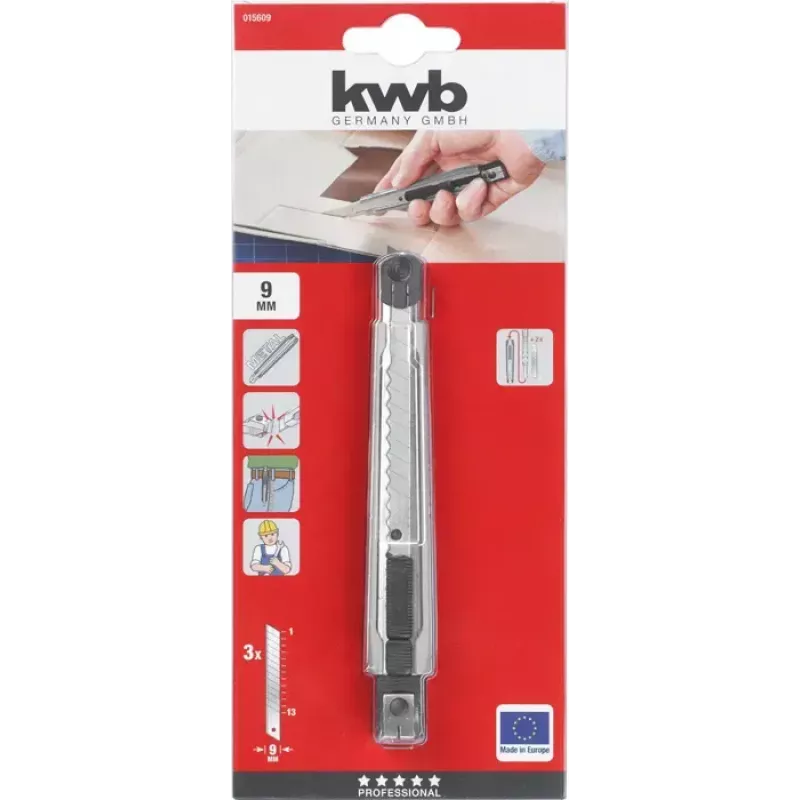 Utility knife KWB 015609 Snap-off blade knife 145 mm length 9 mm width