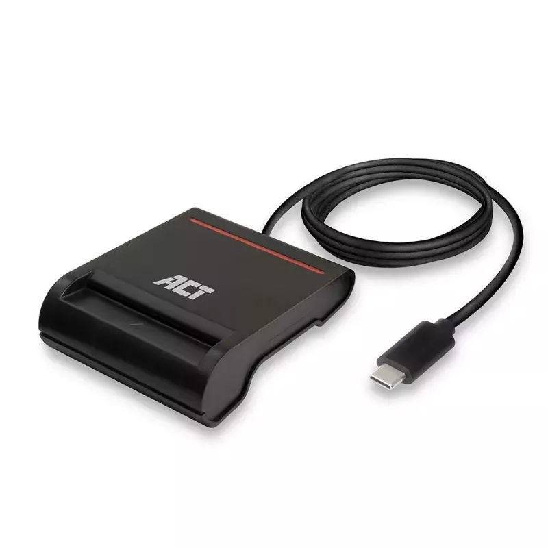 ACT External USB-C Smartcard eID Card Reader, black