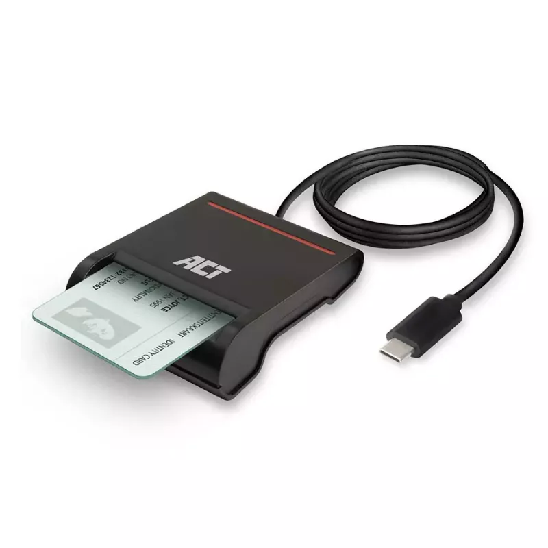 ACT External USB-C Smartcard eID Card Reader, black