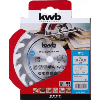 Circular Saw Blade KWB 581557 12.7 cm for Hardwood Plastic Plywood Softwood