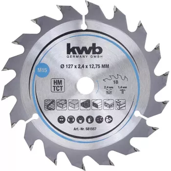Circular Saw Blade KWB 581557 12.7 cm for Hardwood Plastic Plywood Softwood