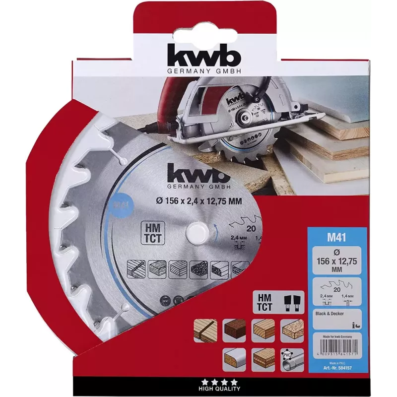 Circular Saw Blade KWB 584157 18.4 cm for Chipboard Hardwood Plastic Softwood