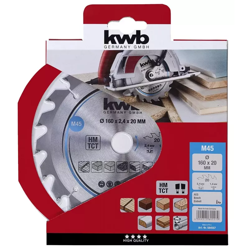 Circular Saw Blade KWB 584557 Tungsten Carbide Tipped 1 pc