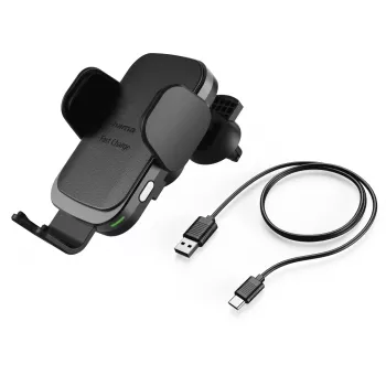 Hama FC10 Motion Smartphone Black, Metallic Cigar lighter Wireless charging Fast charging Auto