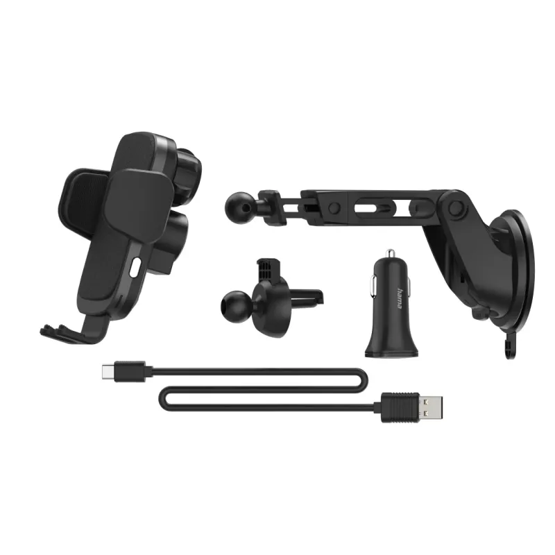 Hama FC10 Motion Smartphone Black, Metallic Cigar lighter Wireless charging Fast charging Auto