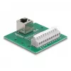 DeLOCK RJ50 female to Terminal Block with push-button for DIN rail angled