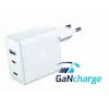 SWISSTEN Travel Charger GaN 70W 2×USB-C fast charger for laptops and phones