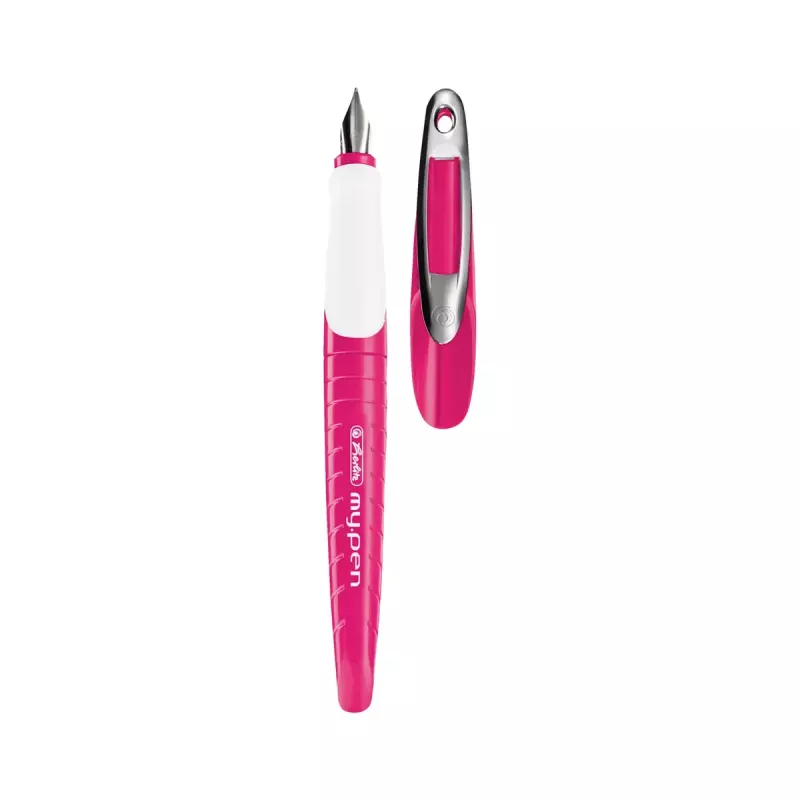 Fountain Pen Herlitz my.pen Cartridge Filling System Pink White