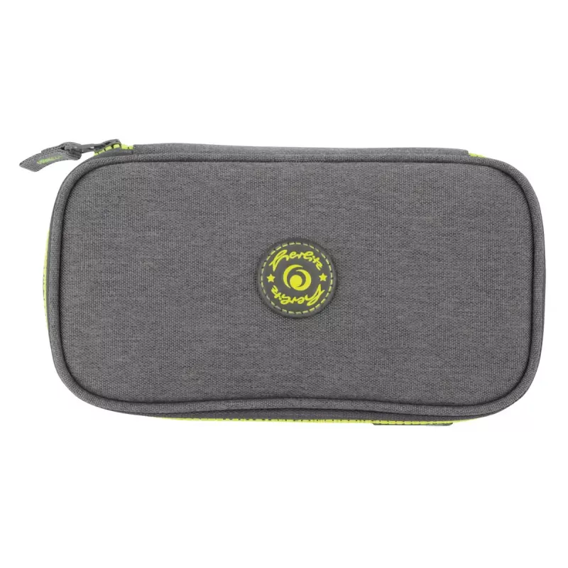 Pencil Case Herlitz beatBox ABC Polyester Grey Yellow 225x120x70mm