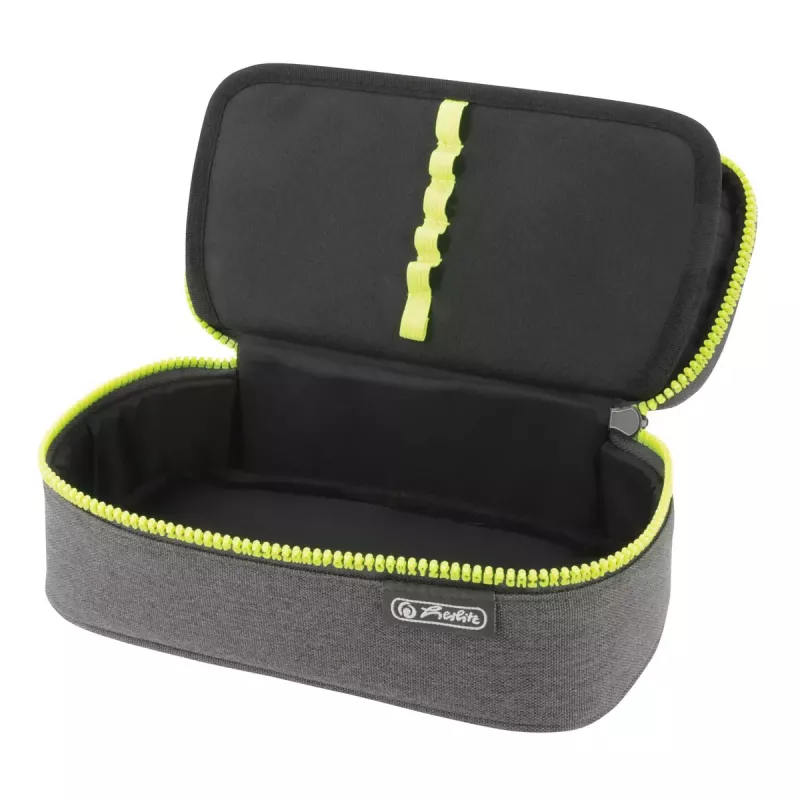 Pencil Case Herlitz beatBox ABC Polyester Grey Yellow 225x120x70mm