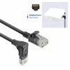 ACT Black 1 meter U/UTP CAT6A LSZH Slimline patch cable with RJ45 connectors 90° angled down to straight