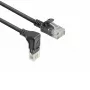 ACT Black 2 meters U/UTP CAT6A LSZH Slimline patch cable with RJ45 connectors 90° angled down to straight