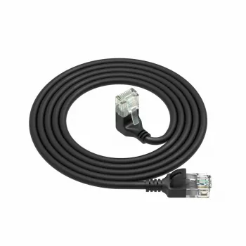 ACT Black 5 meters U/UTP CAT6A LSZH Slimline patch cable with RJ45 connectors 90° angled down to straight