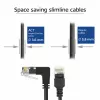 ACT Black 5 meters U/UTP CAT6A LSZH Slimline patch cable with RJ45 connectors 90° angled down to straight