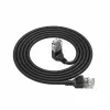 ACT Black 2 meters U/UTP CAT6A LSZH Slimline patch cable with RJ45 connectors 90° angled up to straight