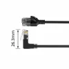 ACT Black 2 meters U/UTP CAT6A LSZH Slimline patch cable with RJ45 connectors 90° angled up to straight
