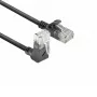 ACT Black 5 meters U/UTP CAT6A LSZH Slimline patch cable with RJ45 connectors 90° angled up to straight