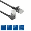 ACT Black 5 meters U/UTP CAT6A LSZH Slimline patch cable with RJ45 connectors 90° angled up to straight