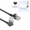 ACT Black 5 meters U/UTP CAT6A LSZH Slimline patch cable with RJ45 connectors 90° angled up to straight