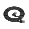ACT Black 0.25 meters U/UTP CAT6A LSZH Slimline patch cable with RJ45 connectors 90° angled left to straight