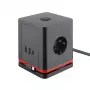 Power extension cube Olympia SW 1000 with 3 AC outlets, 1.5 m cable, 230 V, 16 A, Black/Red