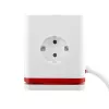 Power extension cube Olympia SW 1000 – 3 AC outlets, 1.5 m cable, 230V/16A, red and white