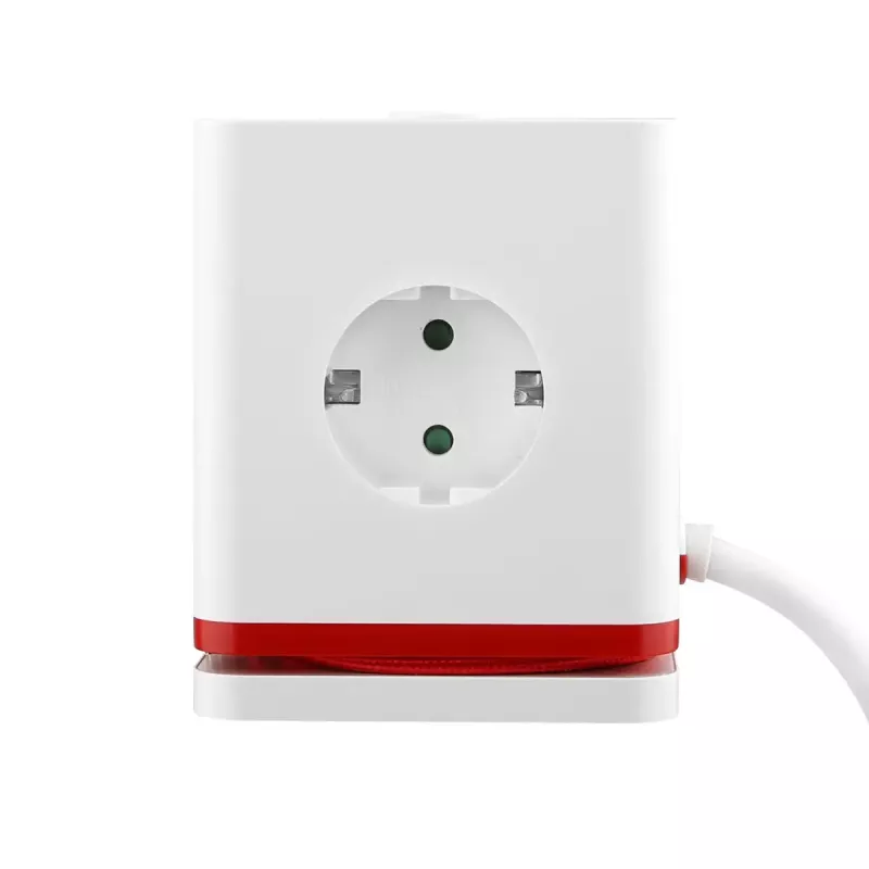 Power extension cube Olympia SW 1000 – 3 AC outlets, 1.5 m cable, 230V/16A, red and white