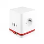 Power extension cube Olympia SW 1000 – 3 AC outlets, 1.5 m cable, 230V/16A, red and white