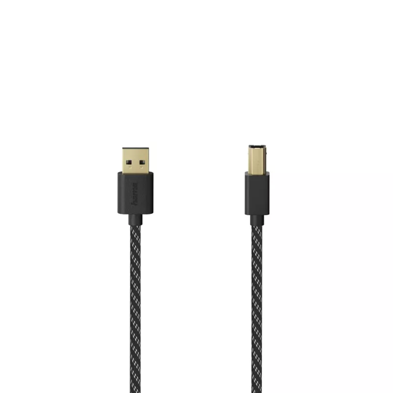 Hama 00201001 USB cable USB 2.0 1.5 m USB A USB B Black, Silver