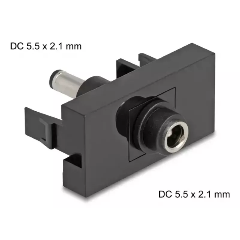 DeLOCK Easy 45 socket-outlet DC Black Female Male 45mm