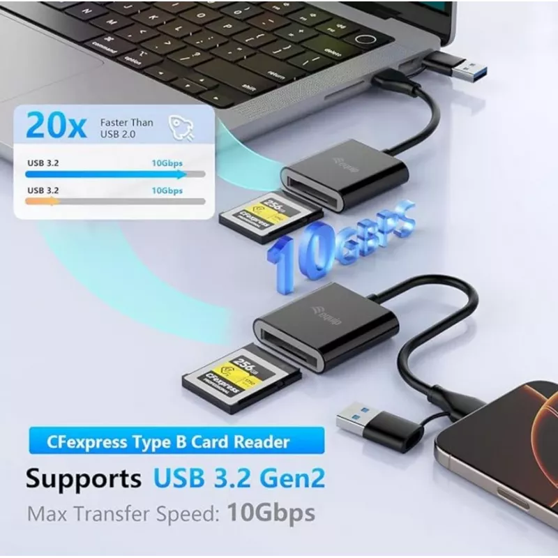Card Reader Equip 245461 USB 3.2 Gen 2 Type-C Black CFexpress 2.0