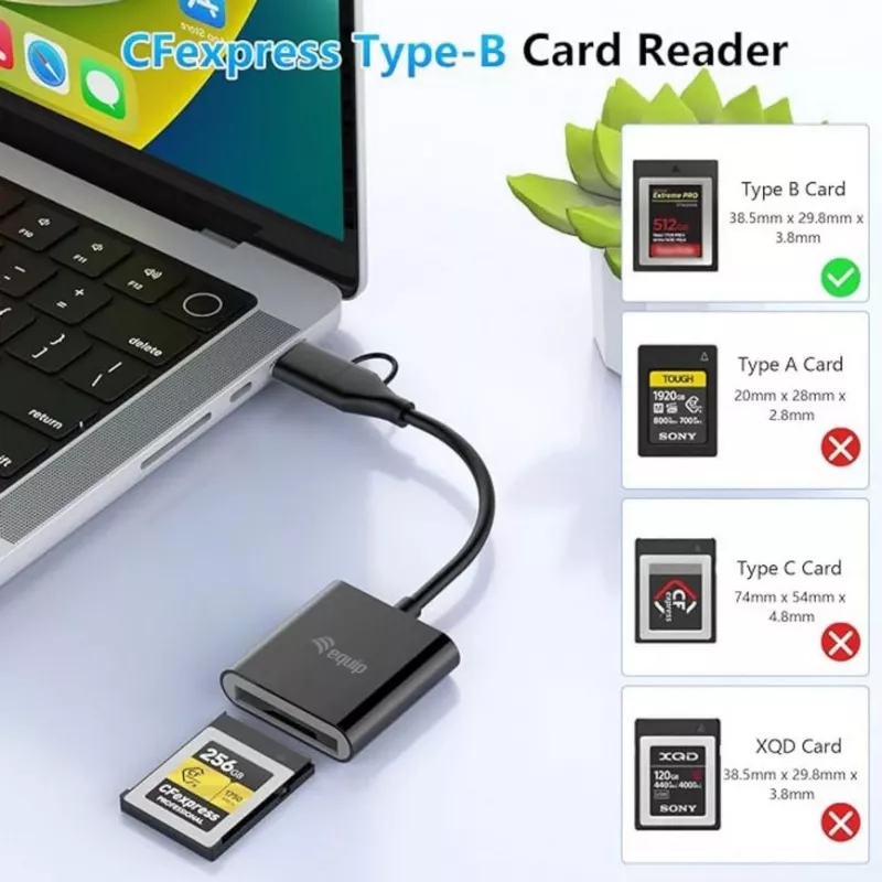 Card Reader Equip 245461 USB 3.2 Gen 2 Type-C Black CFexpress 2.0