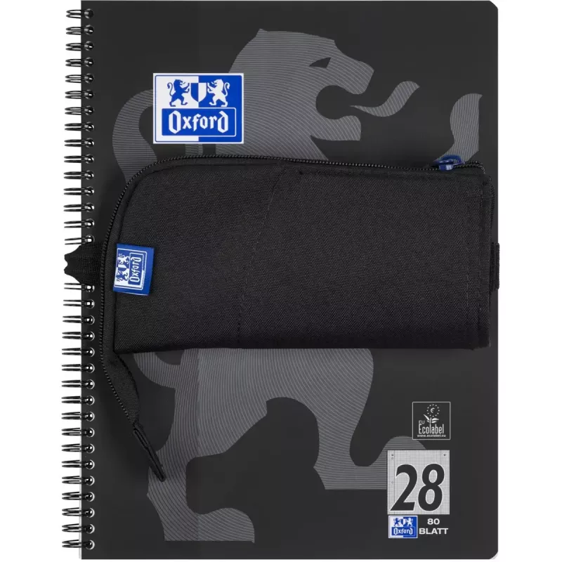 Soft pencil case Oxford 400183590 Black 220x70x90 mm