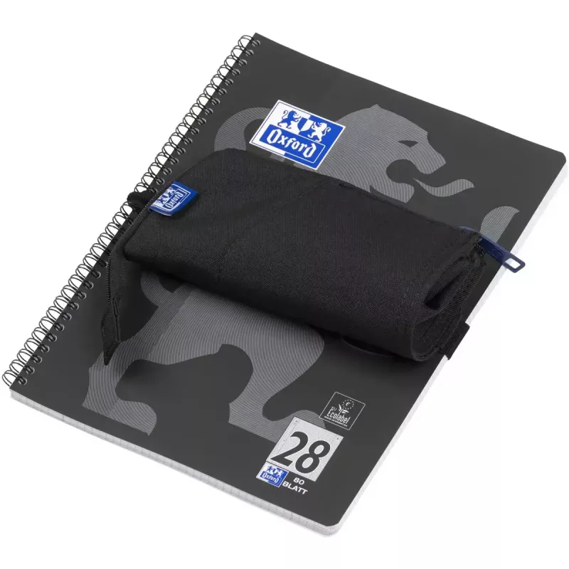Soft pencil case Oxford 400183590 Black 220x70x90 mm