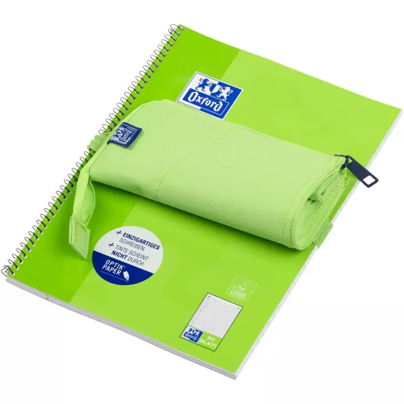 Soft pencil case Oxford 400183591 Green 220x70x90 mm