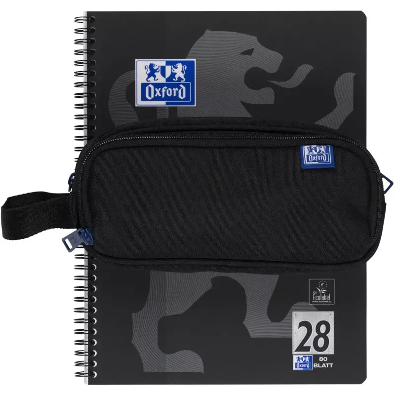 Soft pencil case Oxford 400183523 Black 220x70x90 mm
